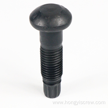 Round Head Oval Neck Bolt With Ribbed Tail